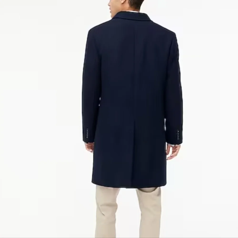 J. Crew Thompson Topcoat Navy Wool Winter Office Elegant Mens Luxury Preppy